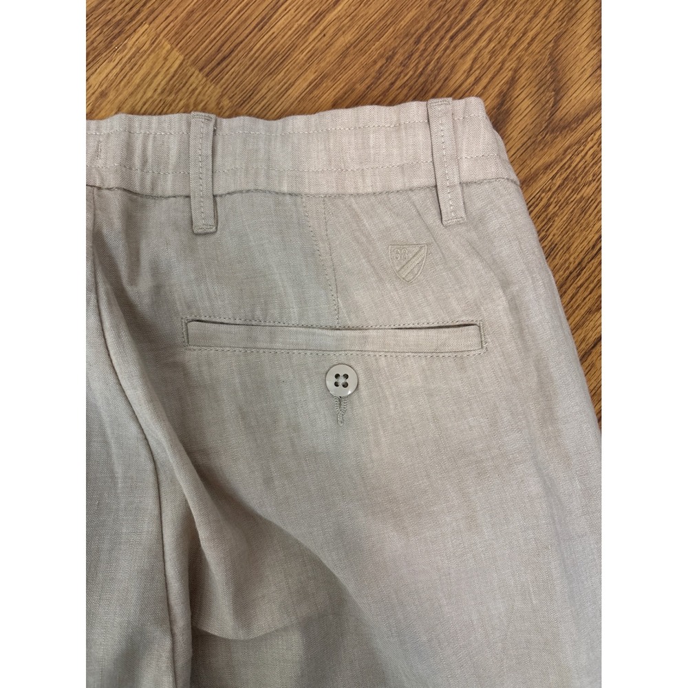 Cremieux Madison Mens 33x32 Linen Blend Drawstring Oatmeal Trousers Quiet Luxury - Picture 7 of 7
